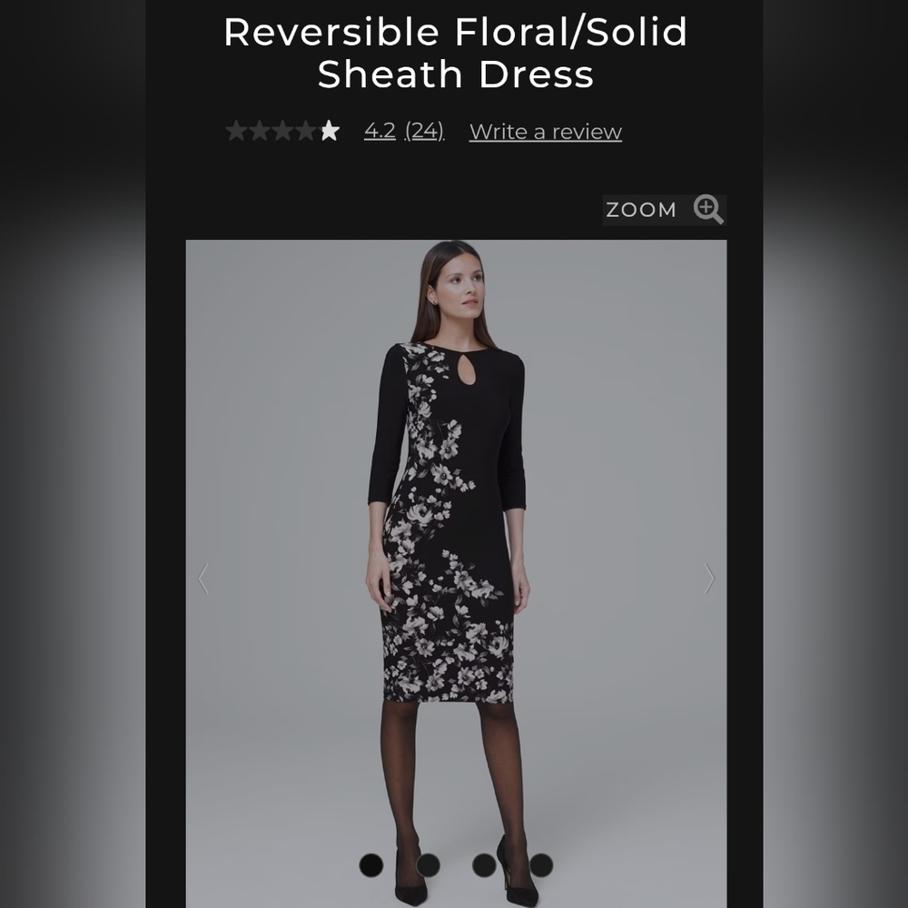 NWT WHITE HOUSE BLACK MARKET Reversible Floral/Solid Sheath Dress - XS